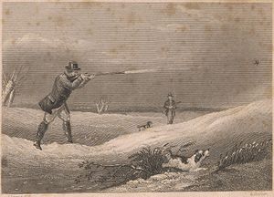 Print, 1866, by Edward Hacker (1813-1905), after Abraham Cooper, RA, (1787–1868), shooting scene, UK.jpg