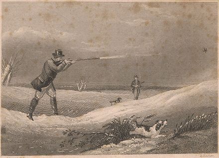 Edward Hacker (1813–1905), after Abraham Cooper, RA, (1787–1868), print of shooting, UK.