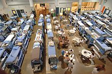 The crowded living quarters of San Quentin State Prison in California, in January 2006. As a result of overcrowding in the California state prison system, the United States Supreme Court ordered California to reduce its prison population (the second largest in the nation, after Texas). Prison crowded.jpg