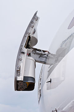 Front passenger door of the Qatar Airways Boeing 787
