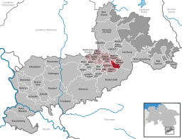 Läget för kommunen Rüdershausen i Landkreis Göttingen