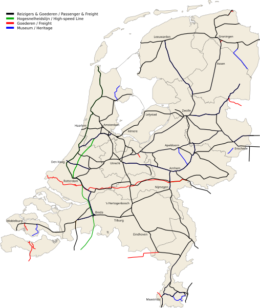 File:Railway Map The Netherlands.svg