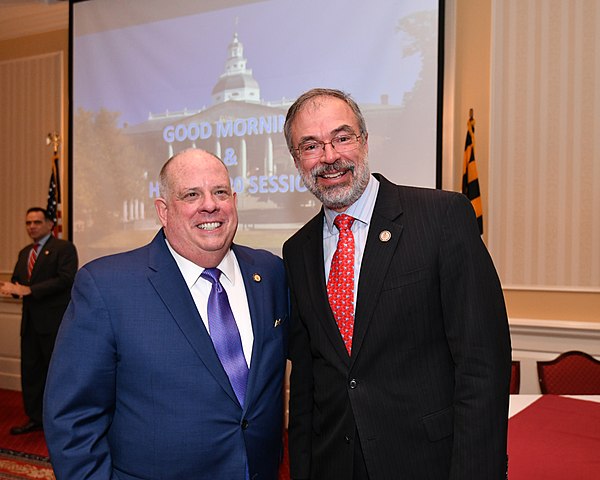 Harris with Governor Larry Hogan, 2020