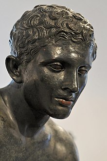 Visage de l'Hermès assis, en bronze
