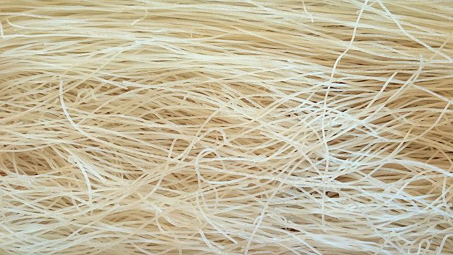 Thin rice noodles in dried form