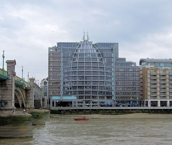 Ofcom offices at Riverside House, Bankside, next to Southwark Bridge in London