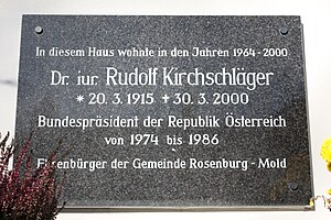 Rudolf Kirchschläger: Ausbildung und Karriere, Bundespräsidentschaft, Auszeichnungen und Ehrungen (Auszug)