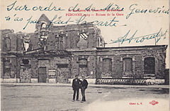 A travers la Somme dévastée - PERONNE 1919 - Ruines de la Gare