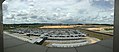 Panoramic view of the park and ride facility next to the station.