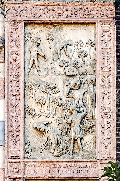 File:Saint Anastasia (Verona) - Portal details - St.Peter martyr.jpg