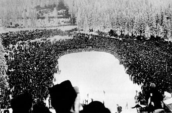 Saltsjöbadens hoppbacke på 1930-talet.