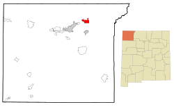 San Juan County New Mexico Incorporated and Unincorporated areas Aztec Highlighted.svg