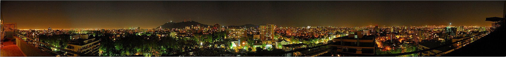 Panorama view of Santiago, seen from Providencia