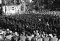 Vidkun Quisling on the rostrum speaks to Hirden in Sarpsborg.