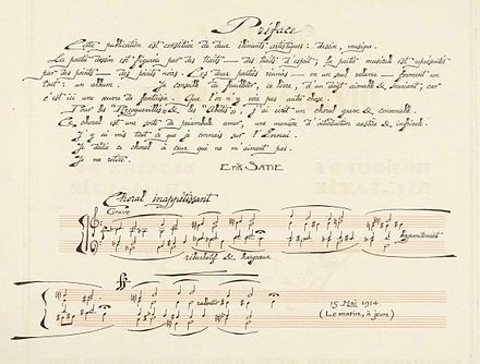 First page of Satie's Sports et divertissements (published as a facsimile in 1923)