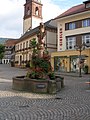 marktbrunnen Haslach mit Stadtpatron Sebastian