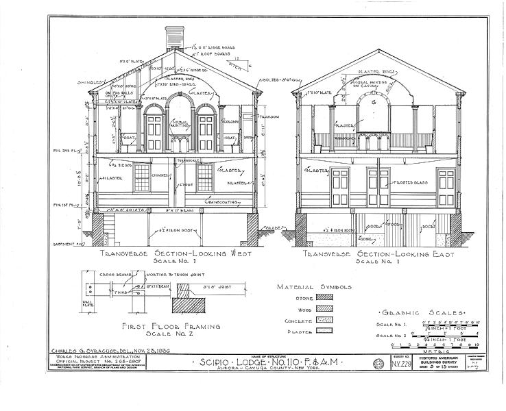 File:Scipio Lodge Number 110 (F. and A. M.), Main Street, Aurora, Cayuga County, NY HABS NY,6-AURO,4- (sheet 3 of 13).tif