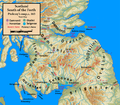 Ptolemy's map of Scotland south of the Forth (topo)