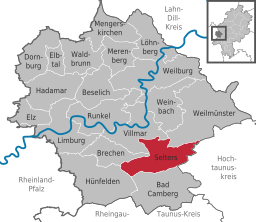 Läget för Selters (Taunus) i Landkreis Limburg-Weilburg