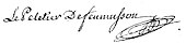 signature de Charles-Emmanuel Le Peletier de Feumusson