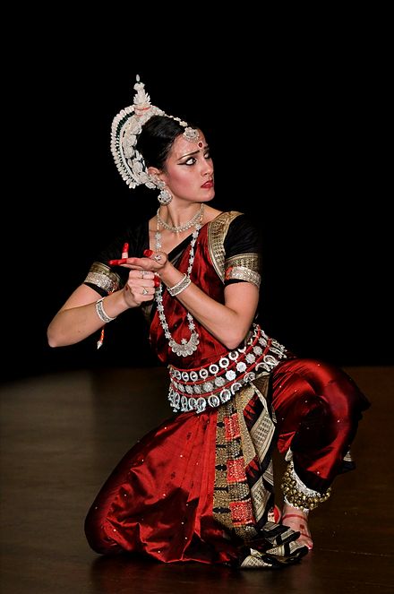 An Odissi dancer in nritya (expressive) stage of the dance.