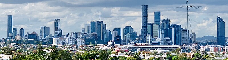 File:Skylines of Brisbane CBD in June 2019 seen from Paddington, Queensland (cut).jpg