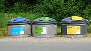 Sorted waste containers in Tallinn, Estonia