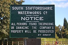 Cast iron sign at the company's Foley Road West site South Staffordshire Water - Foley Road West site - sign 02.JPG