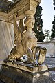 Statue of a Sphinx at the burial monument of Adamantios Korais, 19th cent. First Cemetery of Athens.