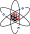 Stylised atom with three Bohr model orbits and stylised nucleus.svg