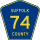 Markering van County Route 74
