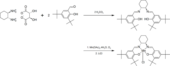 (R, R) -Jacobsen katalizörünün sentezi.png