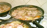 Tatws Pum Munud, Welsh stew, with smoked bacon, stock, potatoes