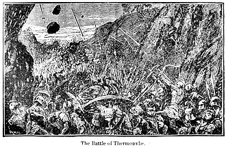 The Battle of Thermopylae, 19th century engraving The Battle of Thermopylae engraving.jpg