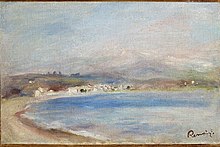 The Coast at Cagnes, Sea, Mountains. Pierre-Auguste Renoir, c. 1910. The Coast at Cagnes, Sea, Mountains - Renoir.jpg