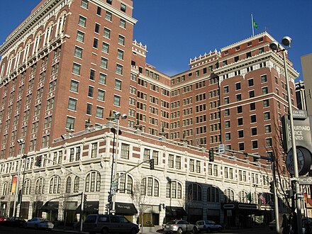 The Renaissance Revival-style Davenport Hotel designed by Kirtland Cutter