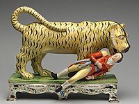 The Death of Munrow, a notorious hunting accident in India in 1792, evidently still famous in the 1820s, when this was made.