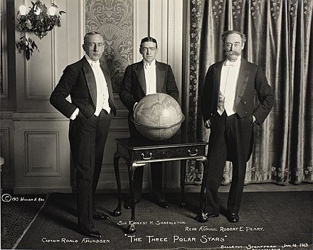 Amundsen, Shackleton and Peary in 1913