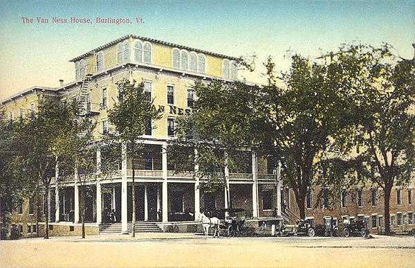 Woodbury's Van Ness House, built in 1870, once the largest hotel in Burlington.