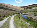 Thumbnail for File:The reservoir track approaching the ford over Walshaw Dean Water, Wadsworth - geograph.org.uk - 4966581.jpg