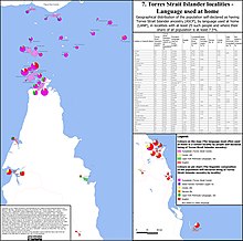 Languages used at home by Torres Strait Islanders in localities with significant share of Torres Strait islander population. Torres Strait Islander Languages used at home.jpg