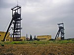 Coal mine elevator towers
