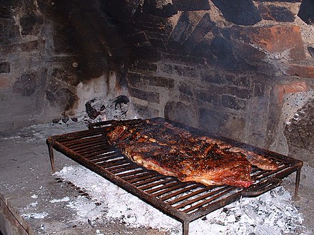 A traditional asado (barbecue)