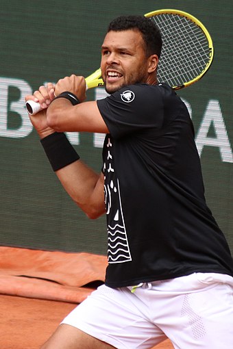 Tsonga at the 2022 French Open, his last professional tournament