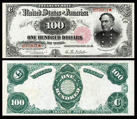 $100 (1891) David Farragut.