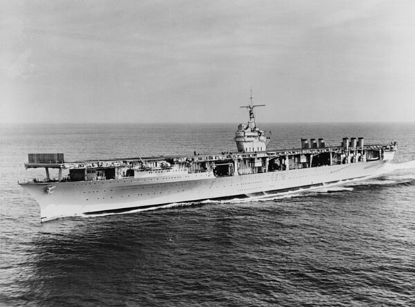 USS Ranger underway at sea, 1930s