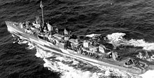 Rowe seen here in 1944. USS Rowe (DD-564) underway in 1944.jpg