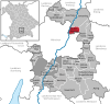 Location of the community Unterföhring in the district of Munich