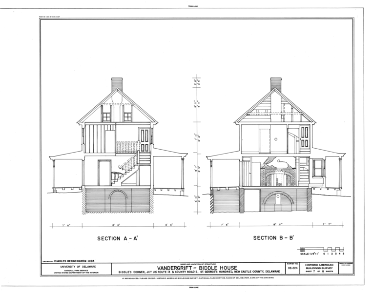 File:Vandergrift-Biddle House, Junction of US Route 13 and County Road 2, Saint Georges Hundred, Biddles Corner, New Castle County, DE HABS DEL,2-BIDCO,1- (sheet 7 of 8).png