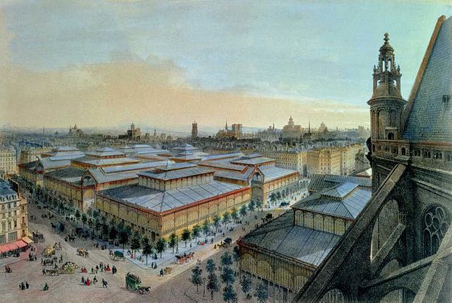 View of Les Halles from Saint-Eustache in 1870